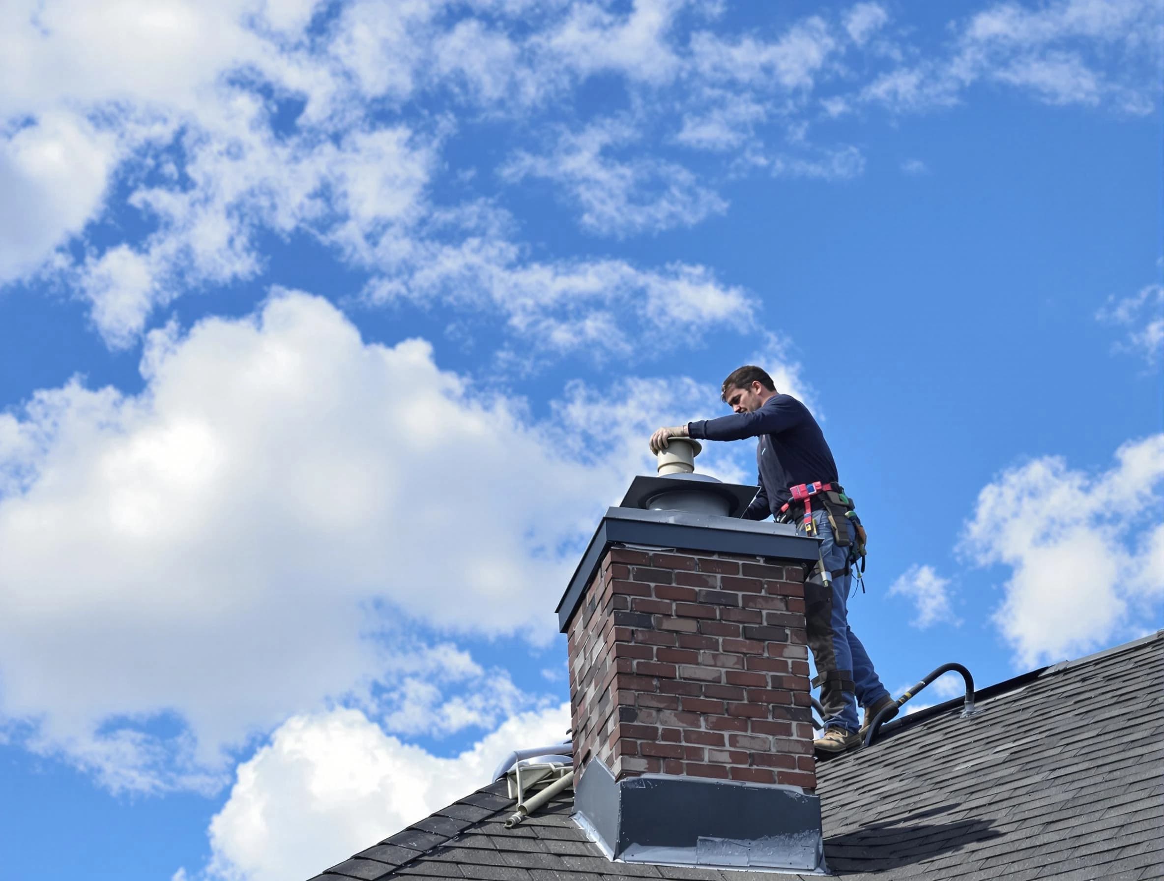 Sunset Chimney Sweep installing a sturdy chimney cap in Sunset, UT