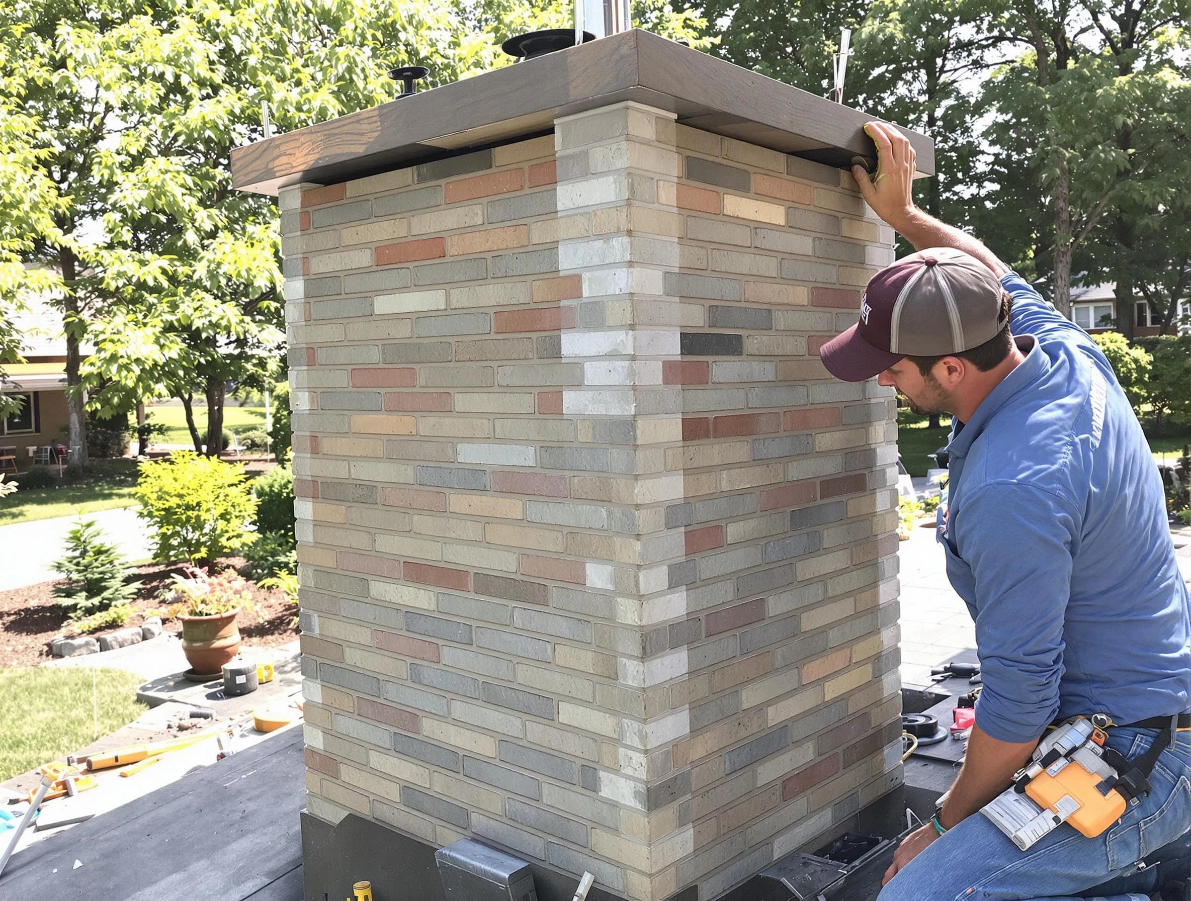 Sunset Chimney Sweep completing a modern chimney remodel in Sunset, UT