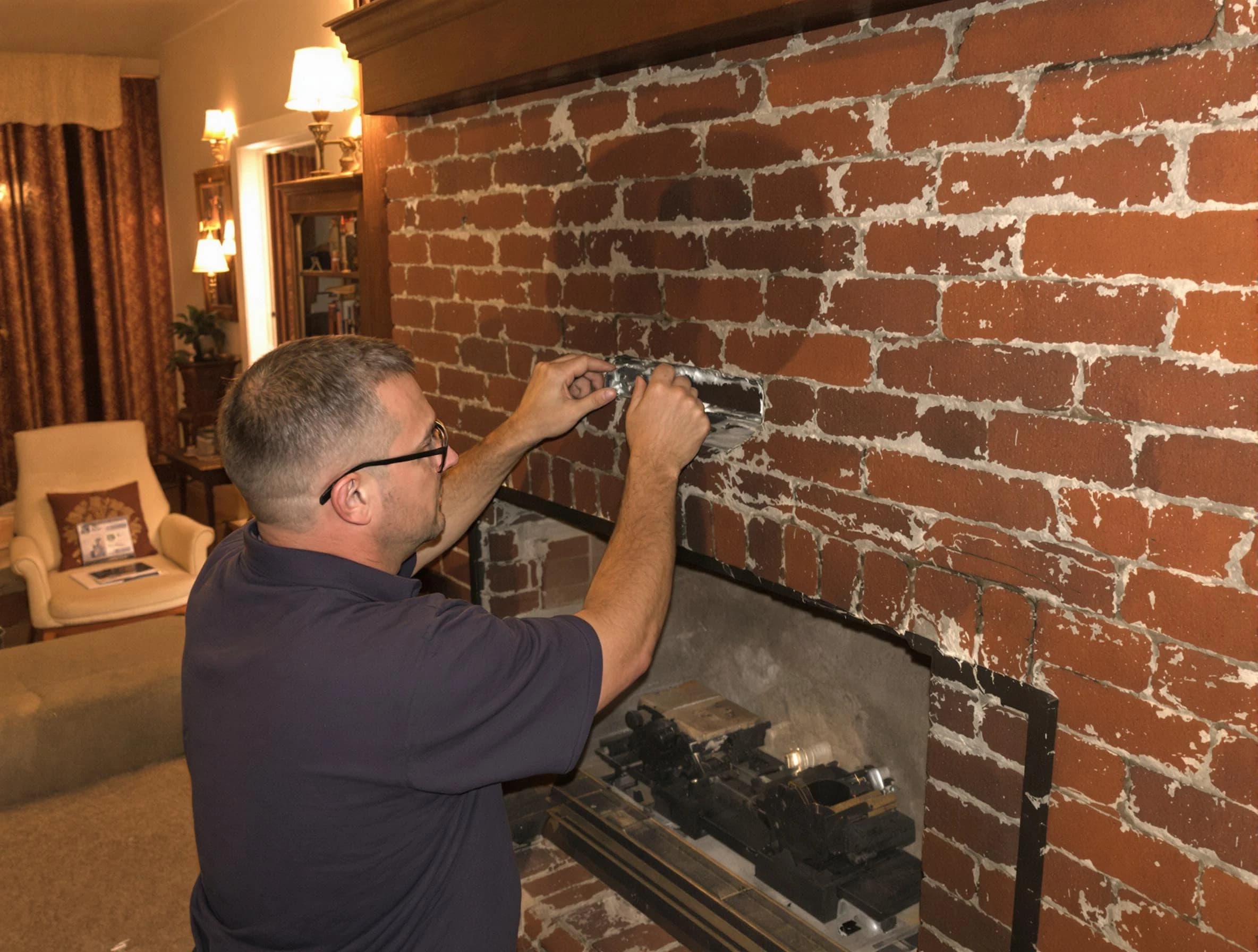 Sunset Chimney Sweep expert fixing a fireplace in Sunset, UT