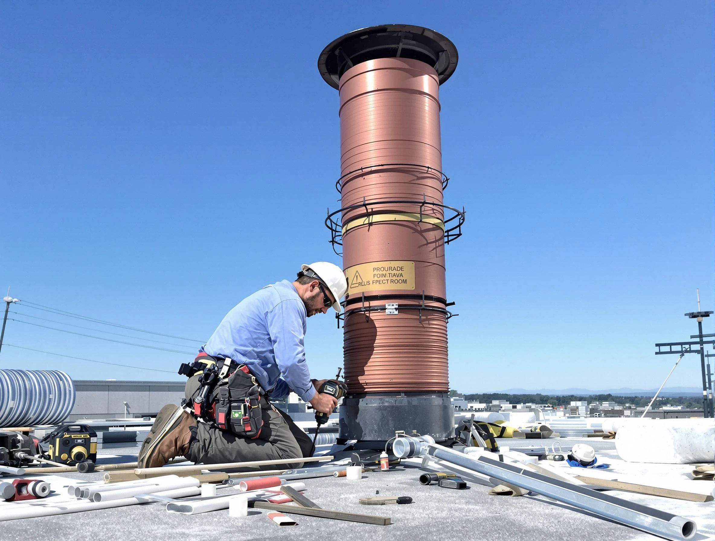 Installed chimney liner by Sunset Chimney Sweep in Sunset, UT