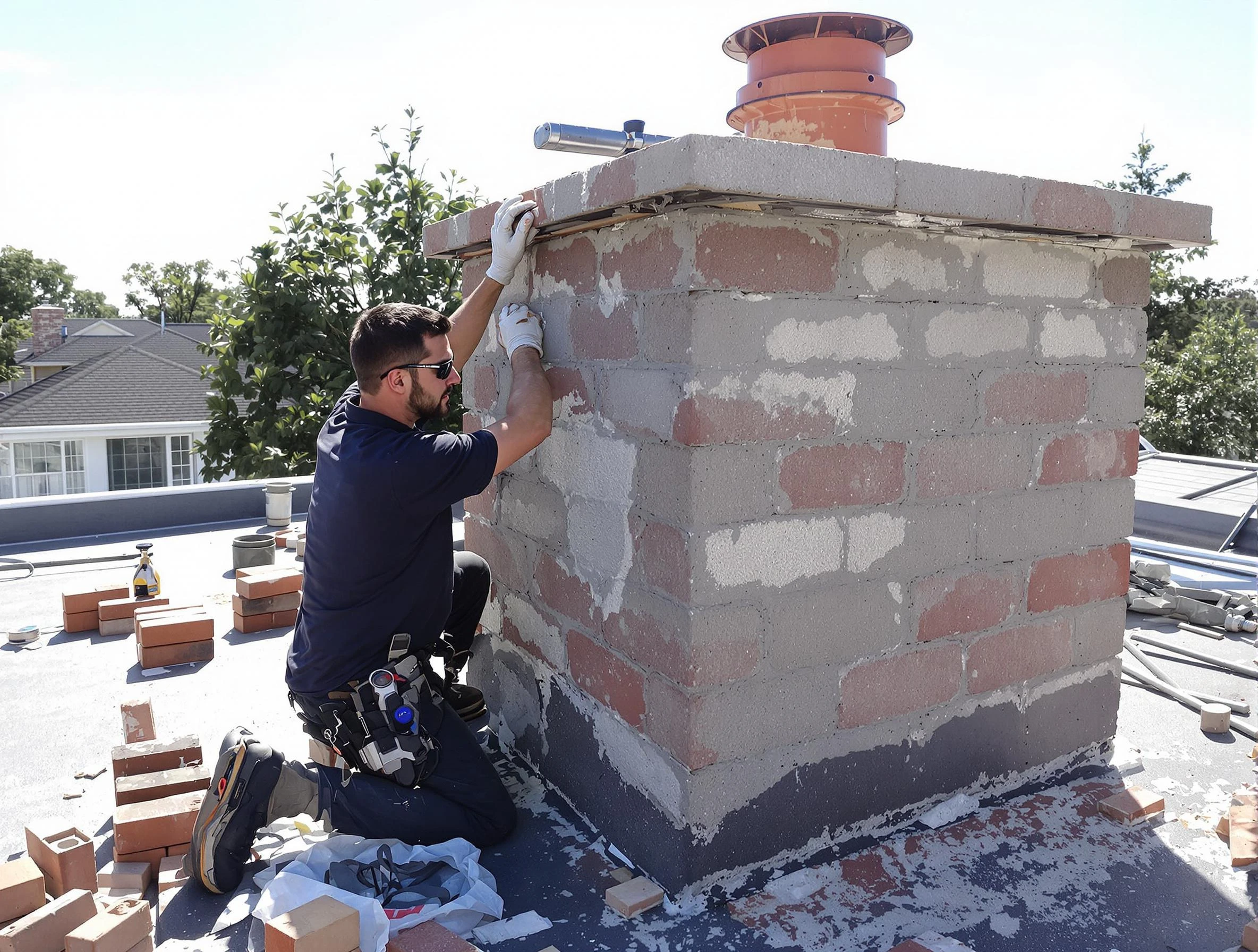 Advanced chimney repair process by Sunset Chimney Sweep in Sunset, UT