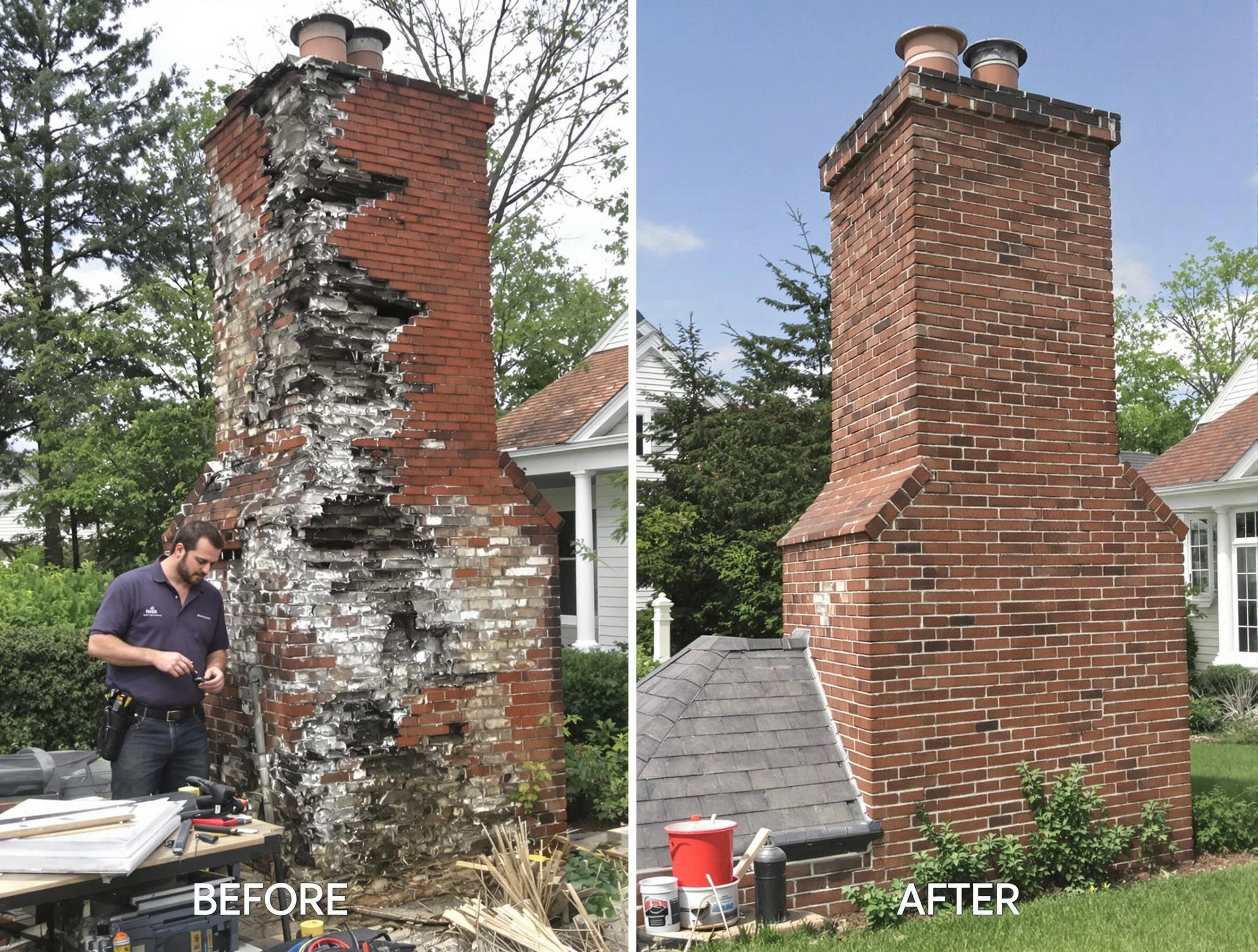 Sunset Chimney Sweep performing a full chimney restoration in Sunset, UT