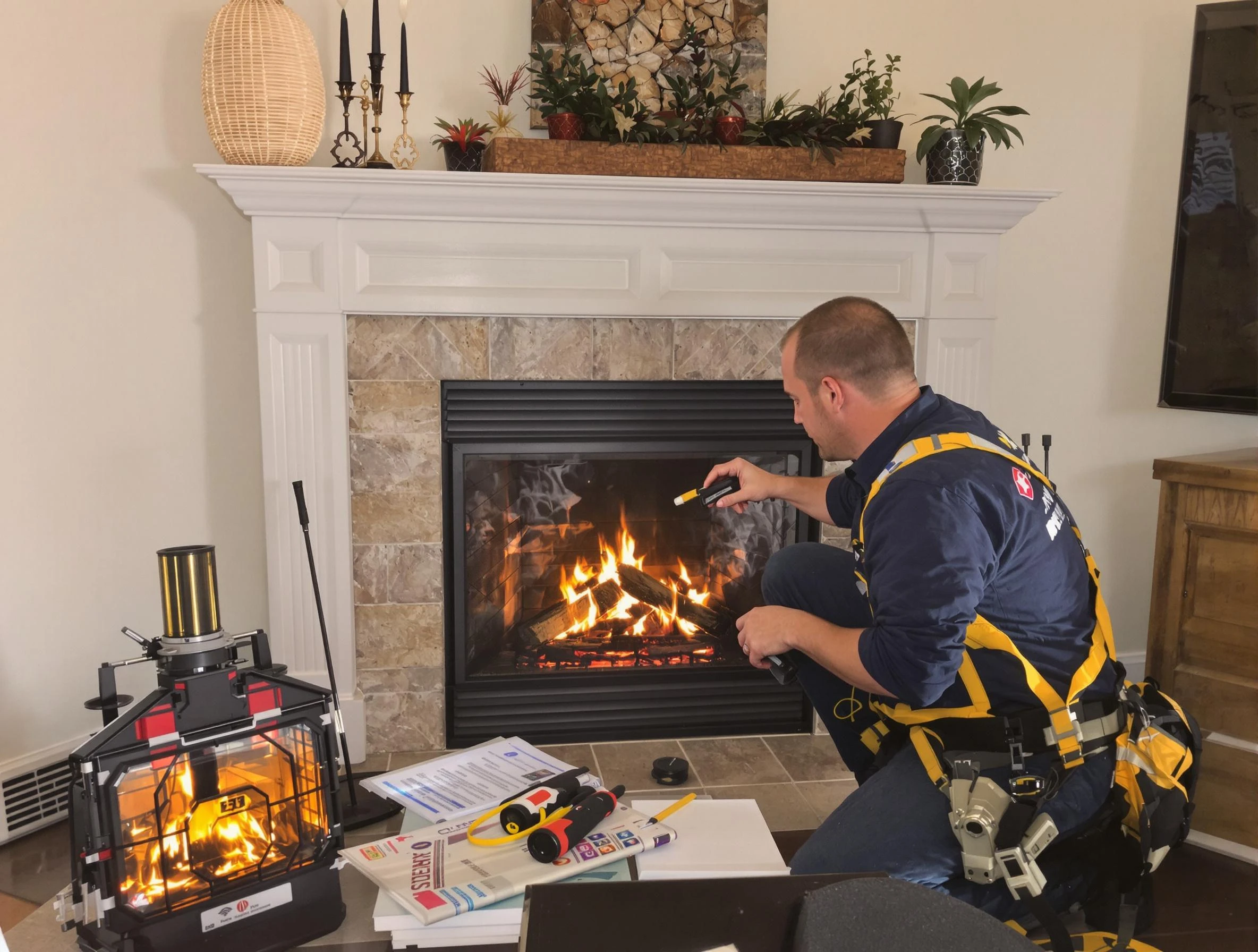 Safety-focused fireplace inspection by Sunset Chimney Sweep in Sunset, UT